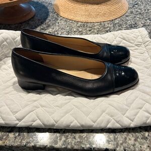 Salvatore Ferragamo Black Leather Flats